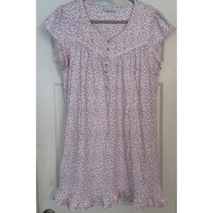Eileen West Nightgown XL Floral Soft 100% Cotton Lace Cottagecore Grannycore